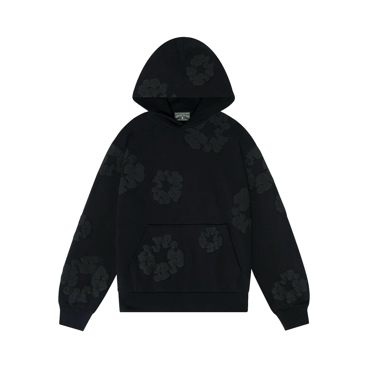 Denim Tears Cotton Wreath Hooded Sweatshirt Black Monochrome